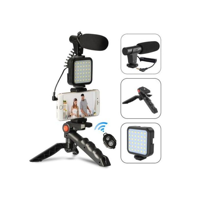 Smartphone Vlogging Kit / Video Maker Kit +Mic+Tripod+Holder /Ring Light